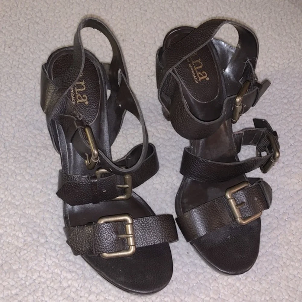 a.n.a Dark Brown Strappy Heels - Picture 4 of 6